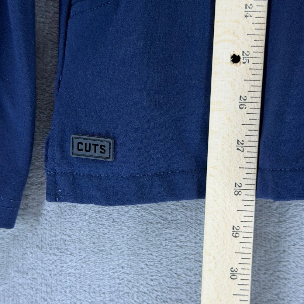 CUTS Pullover Men M MK10341N Navy Blue Quarter-Zip VIVL Logo EUC
